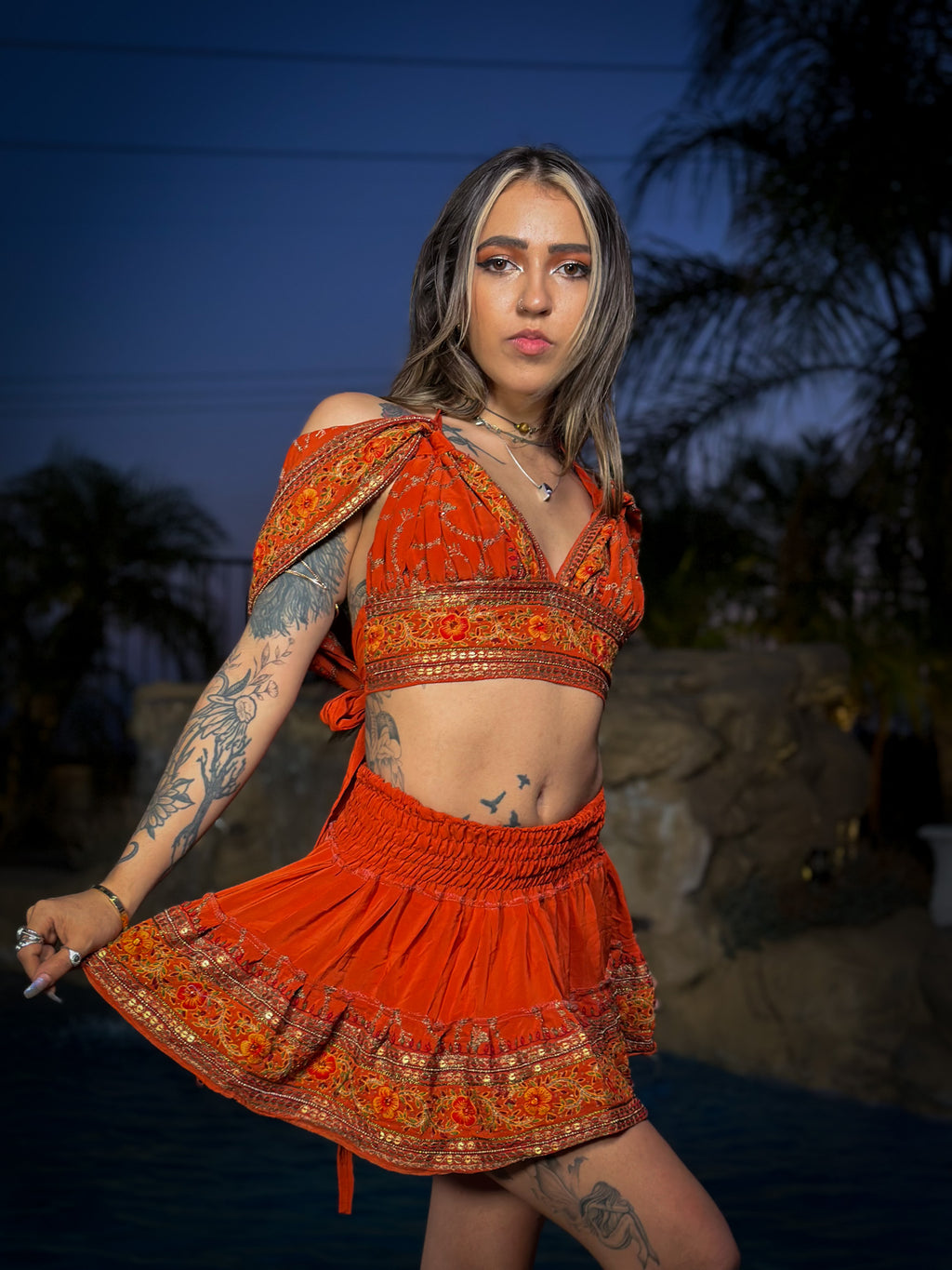 sunset princess micro mini skirt set (no border on skirt bottom)