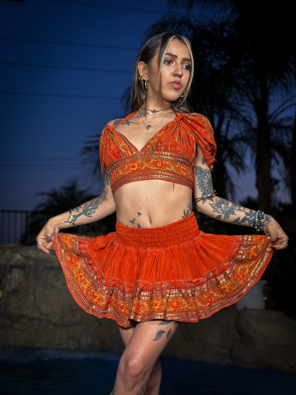 sunset princess micro mini skirt set (no border on skirt bottom)