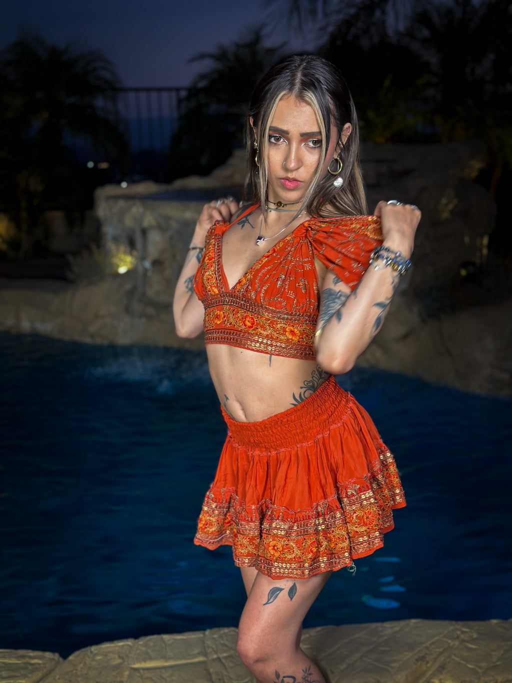 sunset princess micro mini skirt set (no border on skirt bottom)