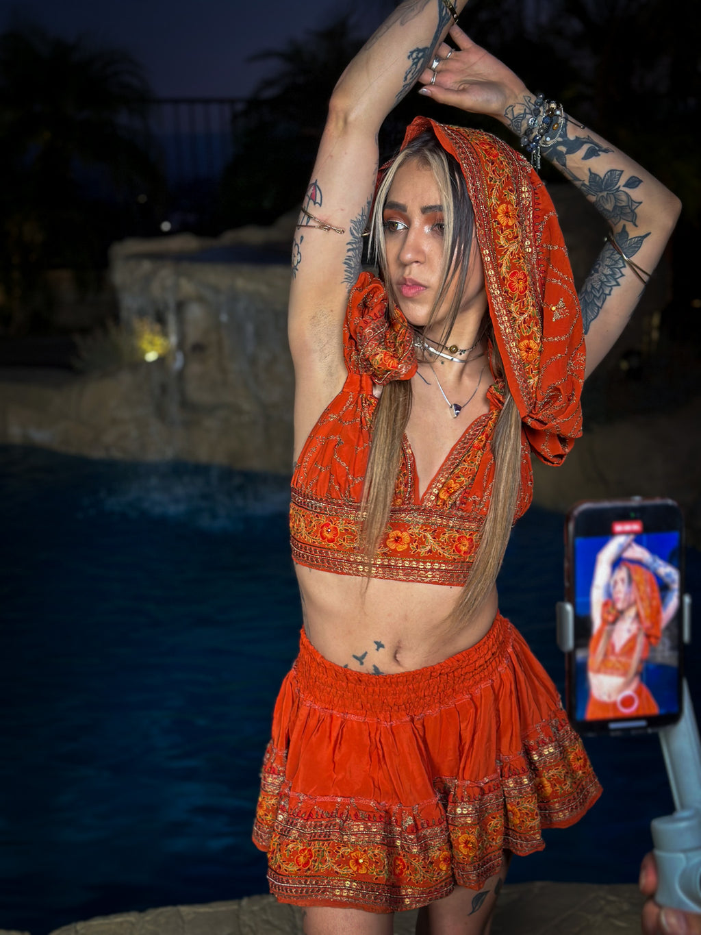 sunset princess micro mini skirt set (no border on skirt bottom)