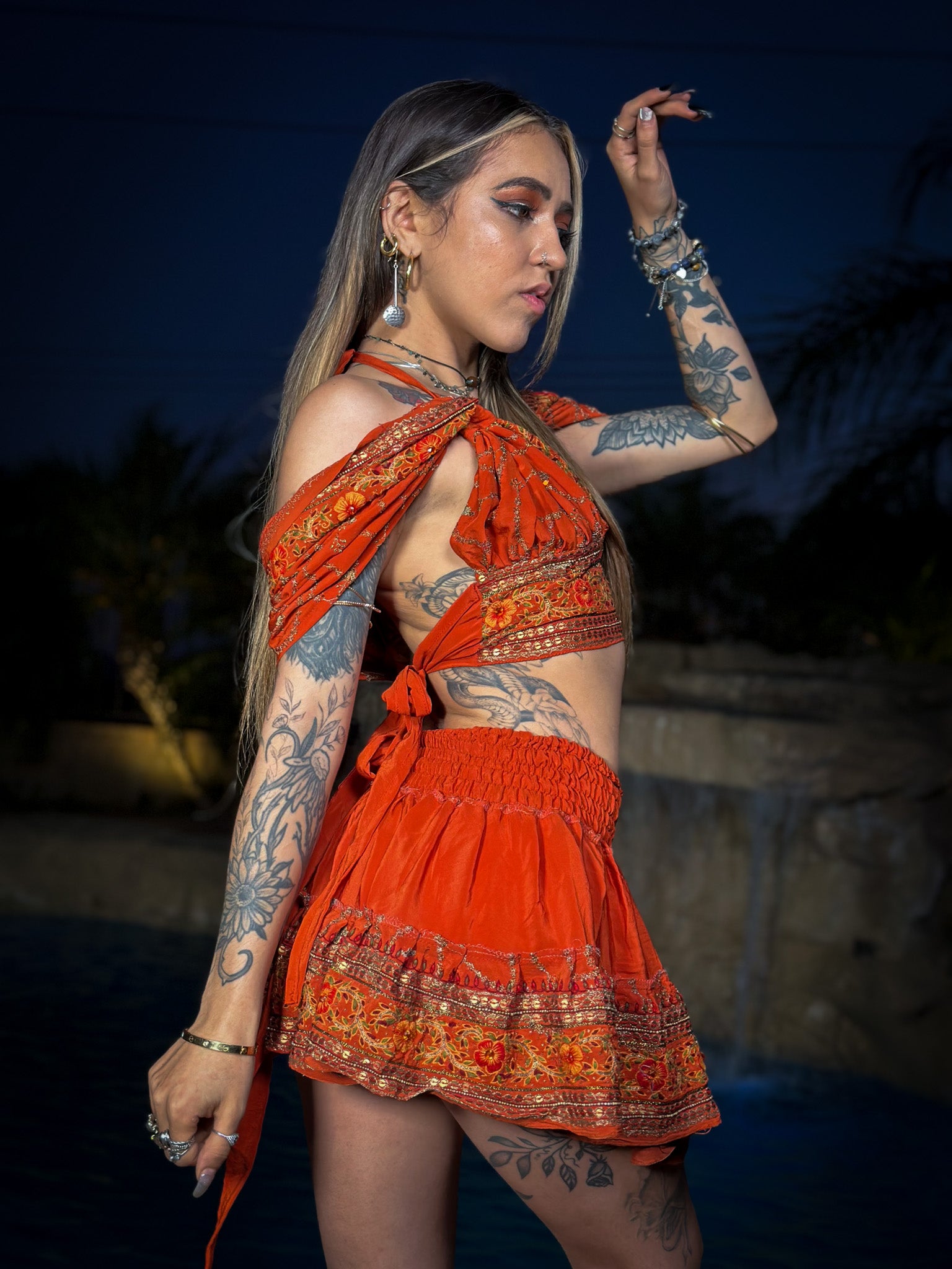 sunset princess micro mini skirt set (no border on skirt bottom)