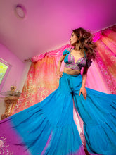 Load image into Gallery viewer, Purple Oceana Sharara Pants Set
