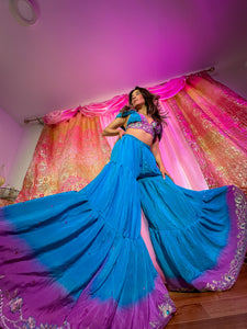Purple Oceana Sharara Pants Set