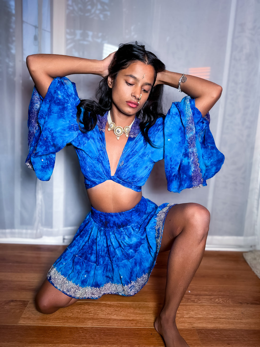 Waterfall Evanescence Micro Mini Gehr Skirt Set