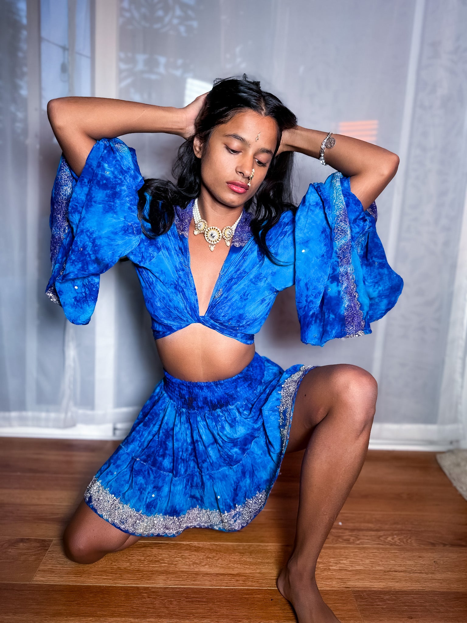 Waterfall Evanescence Micro Mini Gehr Skirt Set