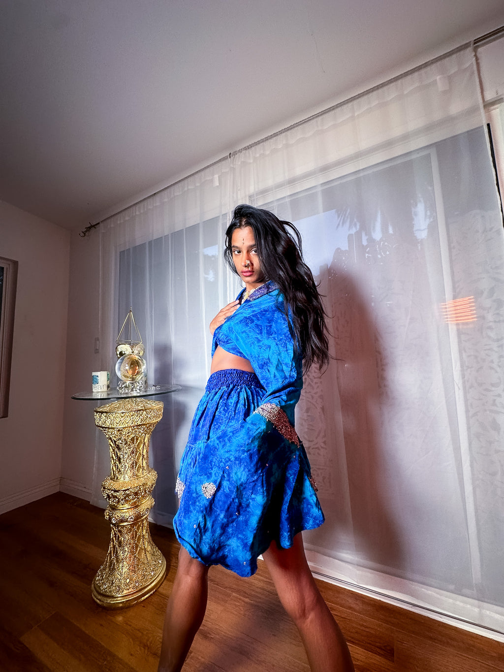 Waterfall Evanescence Micro Mini Gehr Skirt Set
