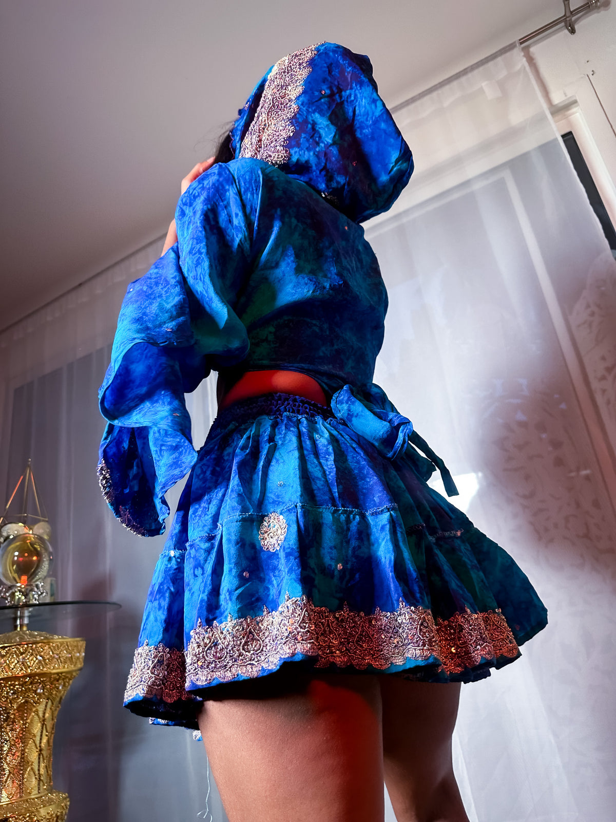 Waterfall Evanescence Micro Mini Gehr Skirt Set