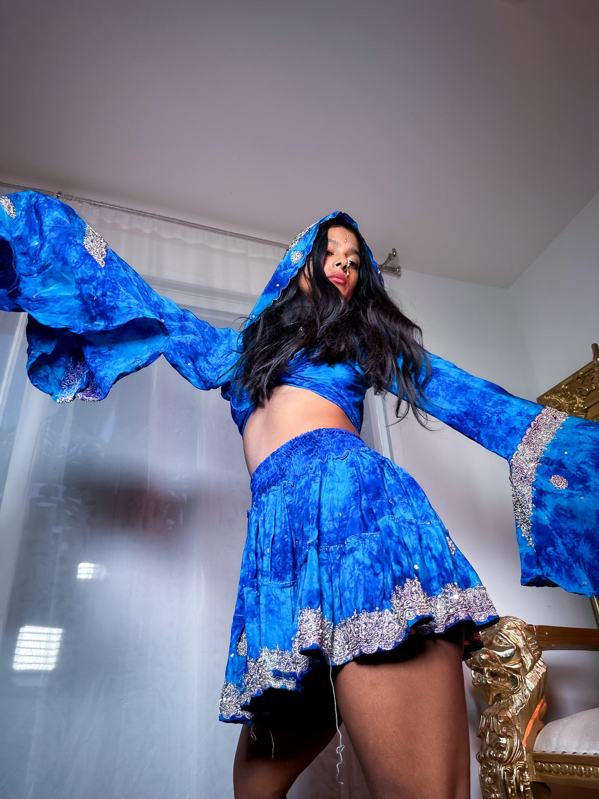 Waterfall Evanescence Micro Mini Gehr Skirt Set