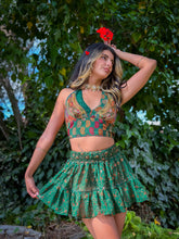 Load image into Gallery viewer, Emerald Flower Halter Top
