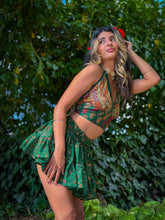 Load image into Gallery viewer, Emerald Flower Halter Top
