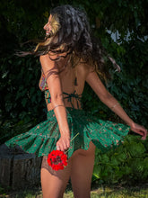 Load image into Gallery viewer, Emerald Flower Halter Top
