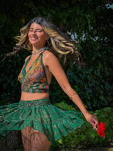 Load image into Gallery viewer, Emerald Flower Halter Top
