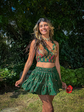 Load image into Gallery viewer, Emerald Flower Halter Top
