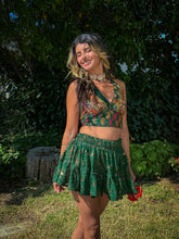 Load image into Gallery viewer, Emerald Flower Halter Top
