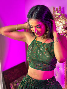 Emerald Elixir Micro Mini Skirt Set