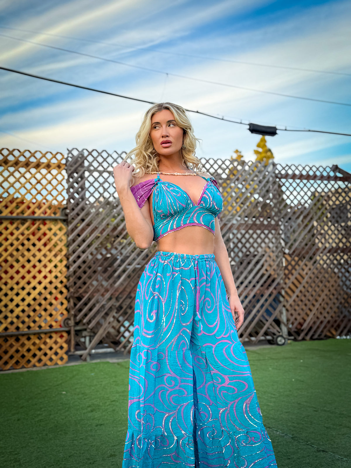 Mermaid Sparkles Sharara Pants Set