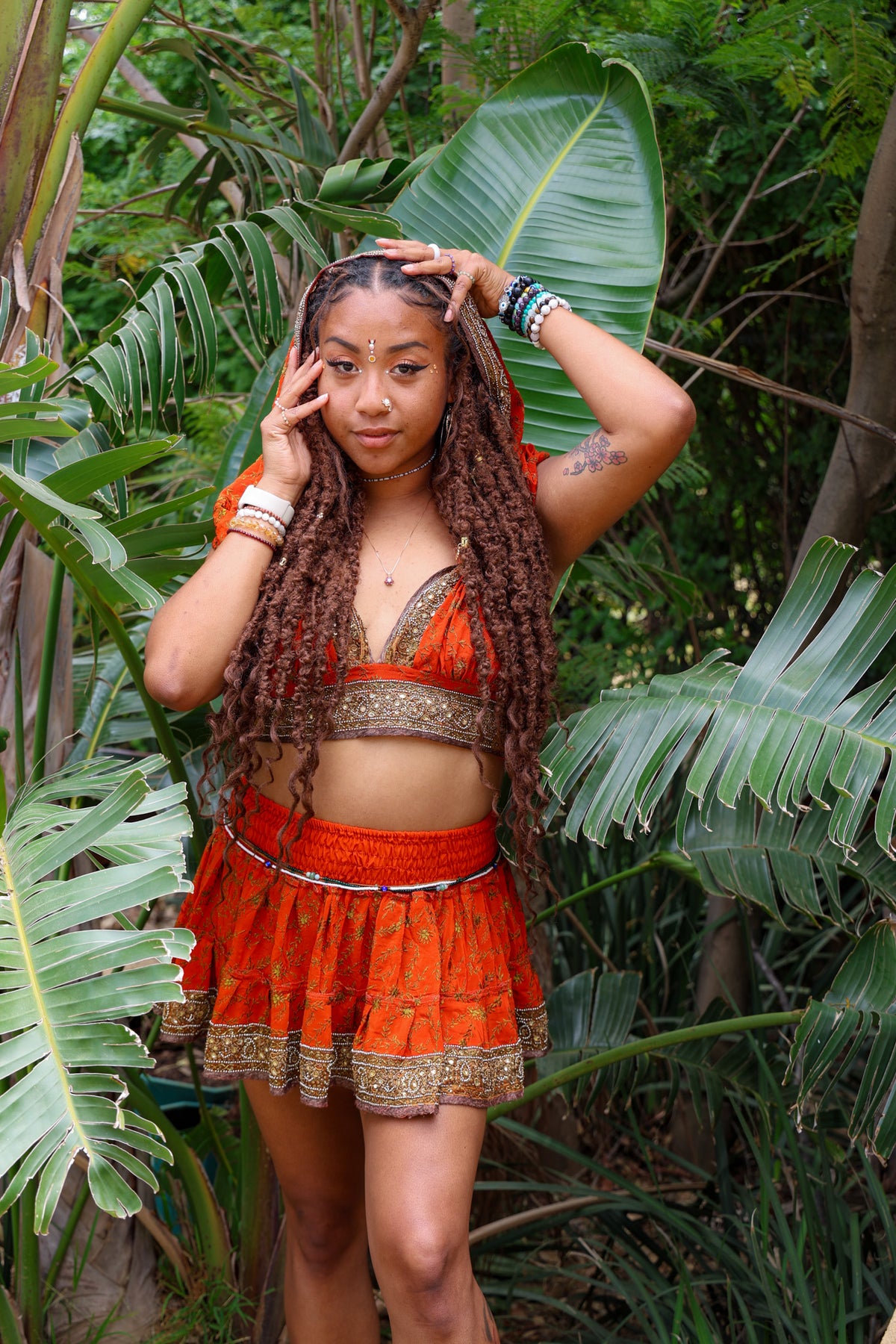 Sunset Fire Micro Mini Skirt Set (without border on bottom of skirt)