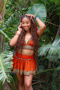 Sunset Fire Micro Mini Skirt Set