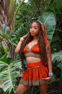 Sunset Fire Micro Mini Skirt Set