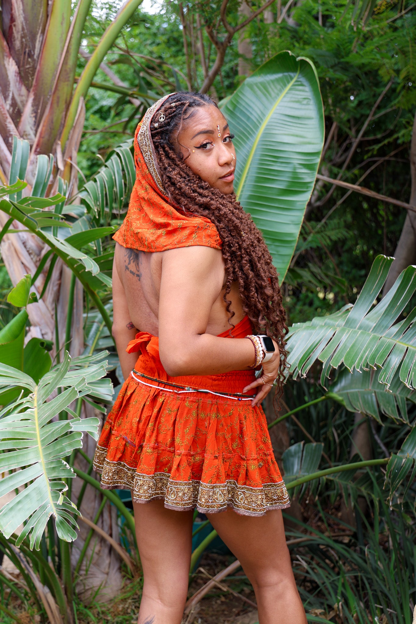 Sunset Fire Micro Mini Skirt Set (without border on bottom of skirt)