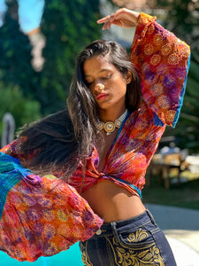 Bohemian Sunset hoodie wrap top