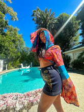 Load image into Gallery viewer, Bohemian Sunset hoodie wrap top
