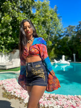 Load image into Gallery viewer, Bohemian Sunset hoodie wrap top
