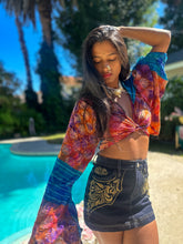 Load image into Gallery viewer, Bohemian Sunset hoodie wrap top
