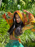 Gold jungle hoodie wrap top
