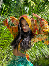 Load image into Gallery viewer, Gold jungle hoodie wrap top
