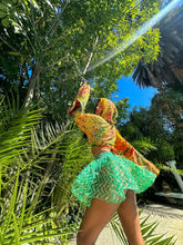 Load image into Gallery viewer, electric emerald mini skirt
