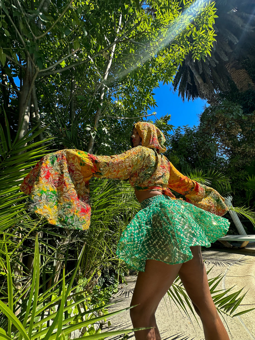 electric emerald Mini Gehr Skirt