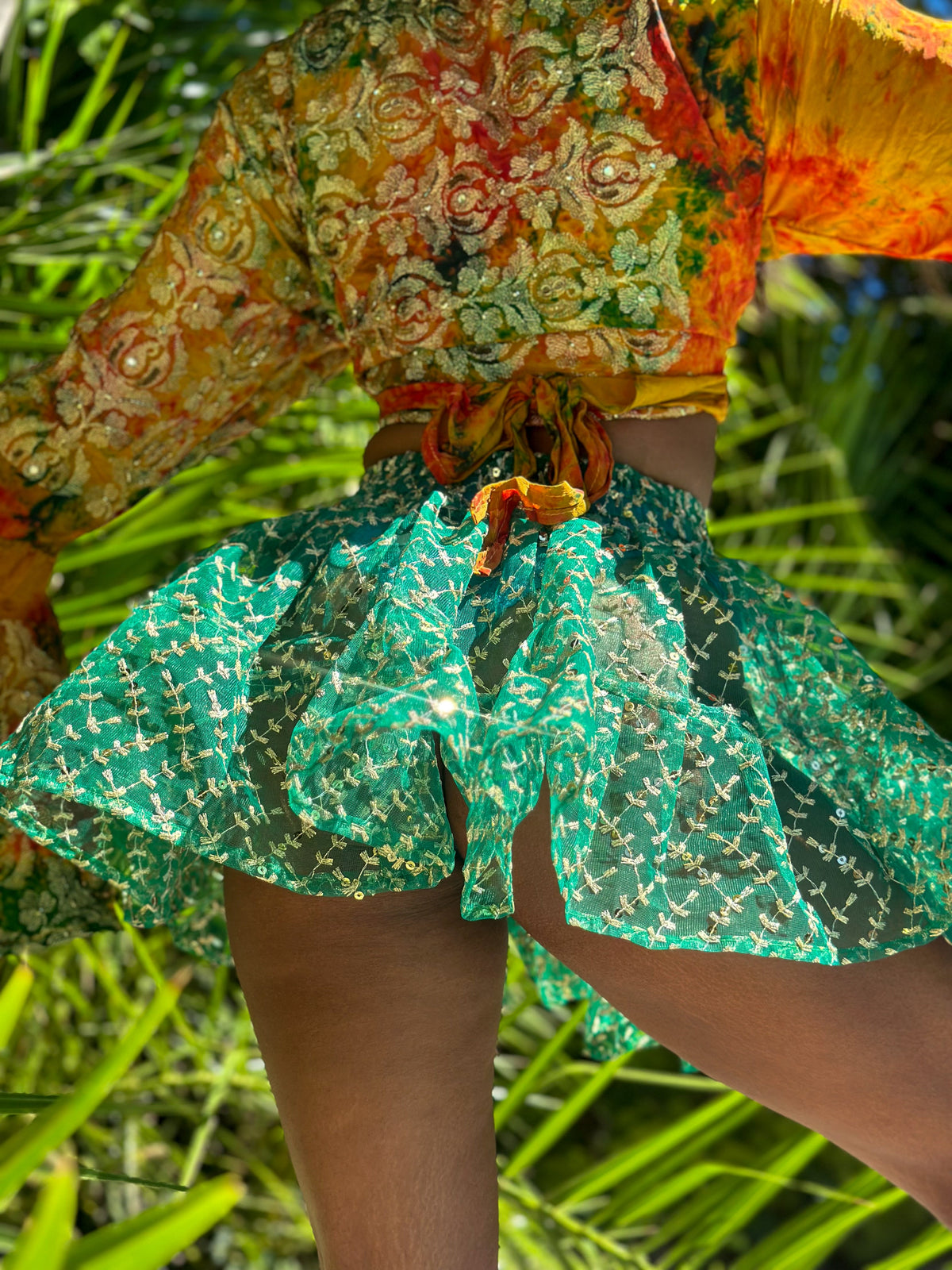 electric emerald Mini Gehr Skirt