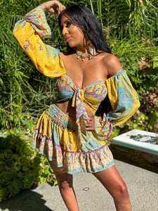 Sun Blossom Micro Mini Skirt Set