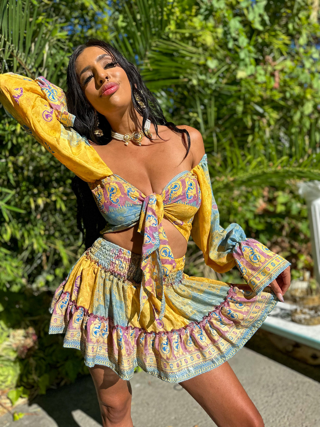 Sun Blossom Micro Mini Gehr Skirt Set