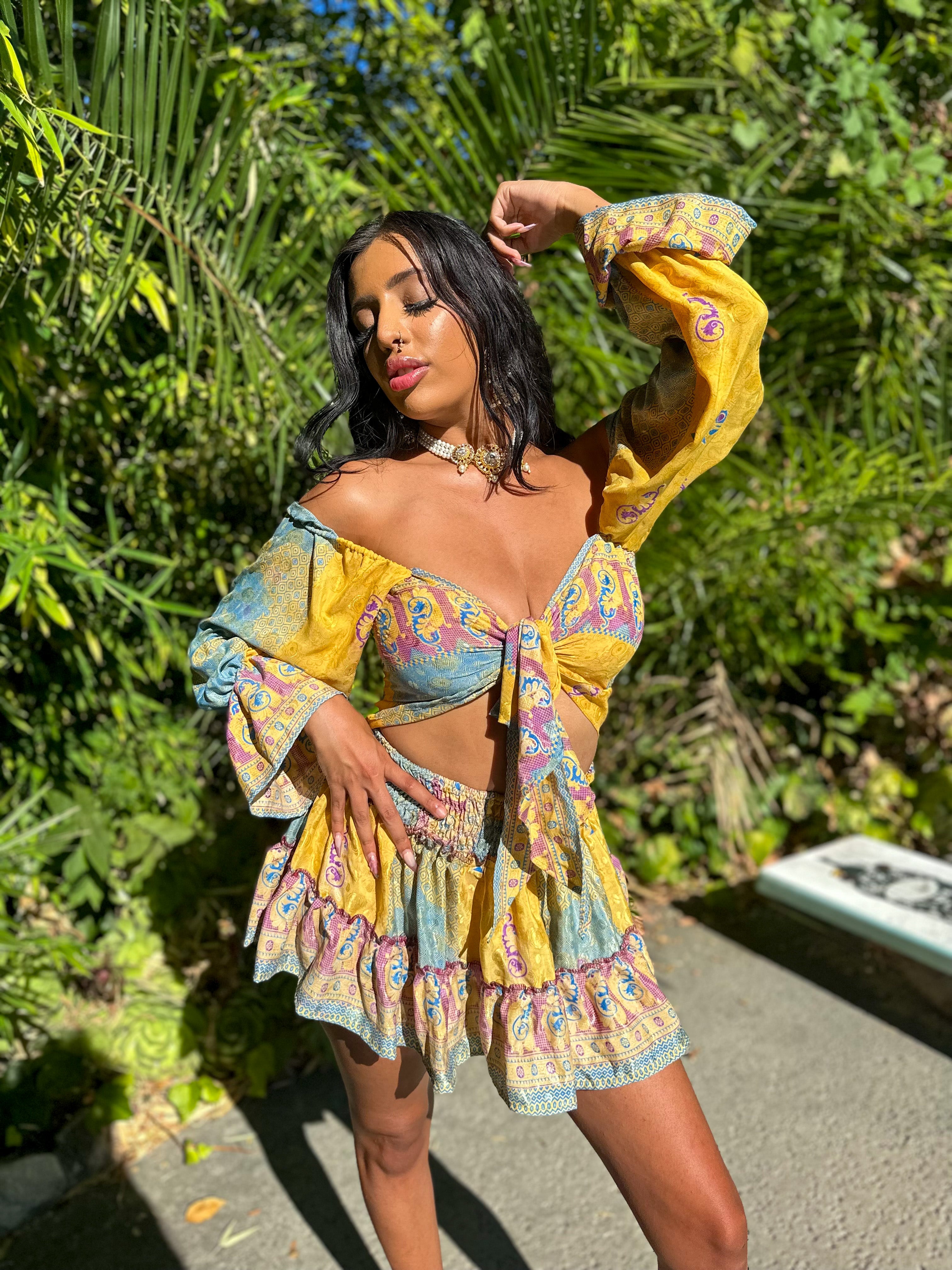 Sun Blossom Micro Mini Gehr Skirt Set
