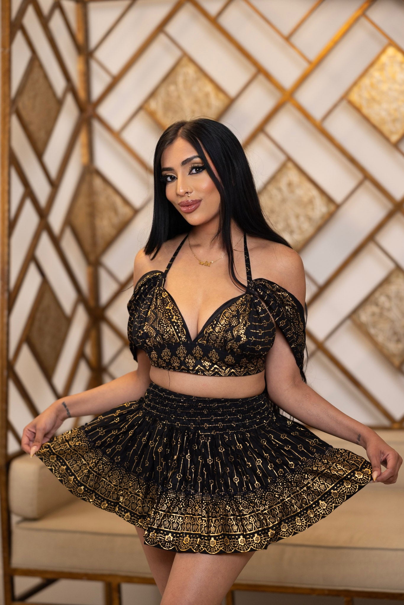 Black Lotus Micro Mini Gehr Skirt