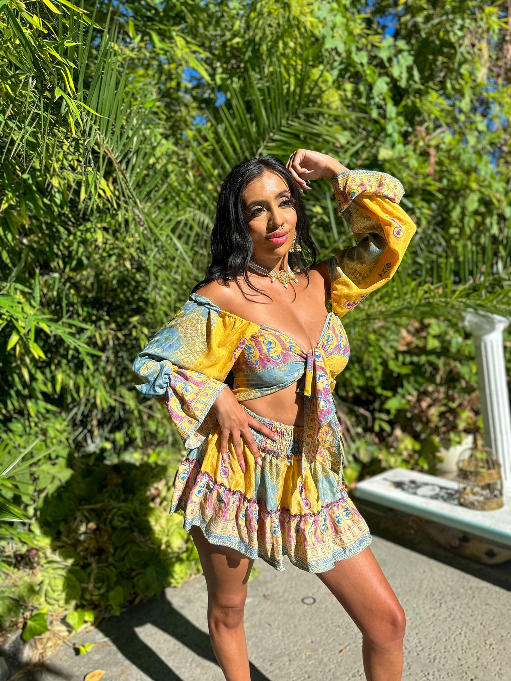Sun Blossom Micro Mini Gehr Skirt Set