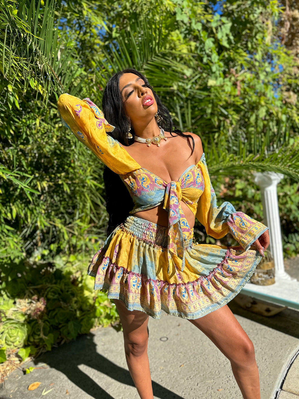 Sun Blossom Micro Mini Gehr Skirt Set