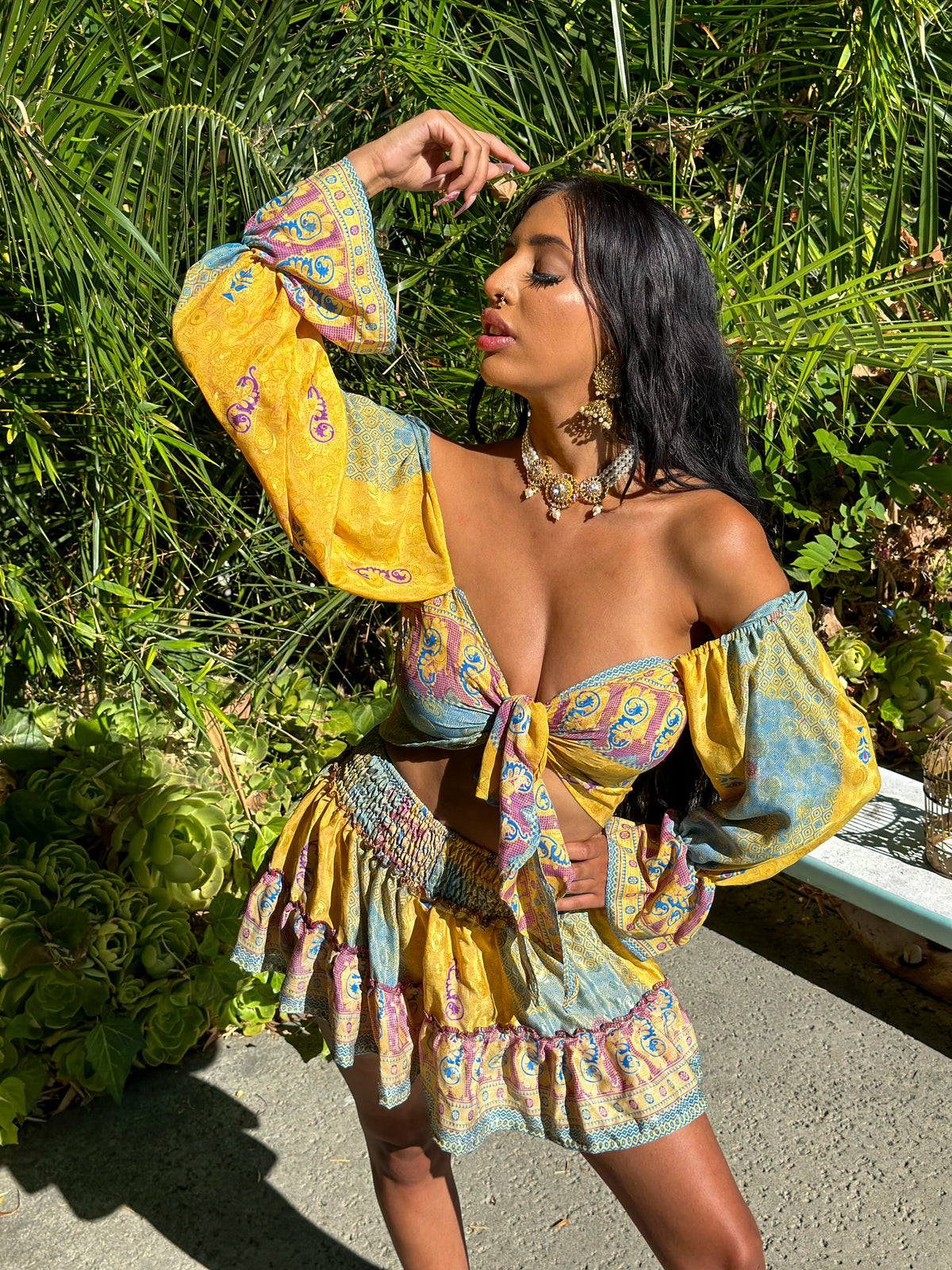 Sun Blossom Micro Mini Gehr Skirt Set