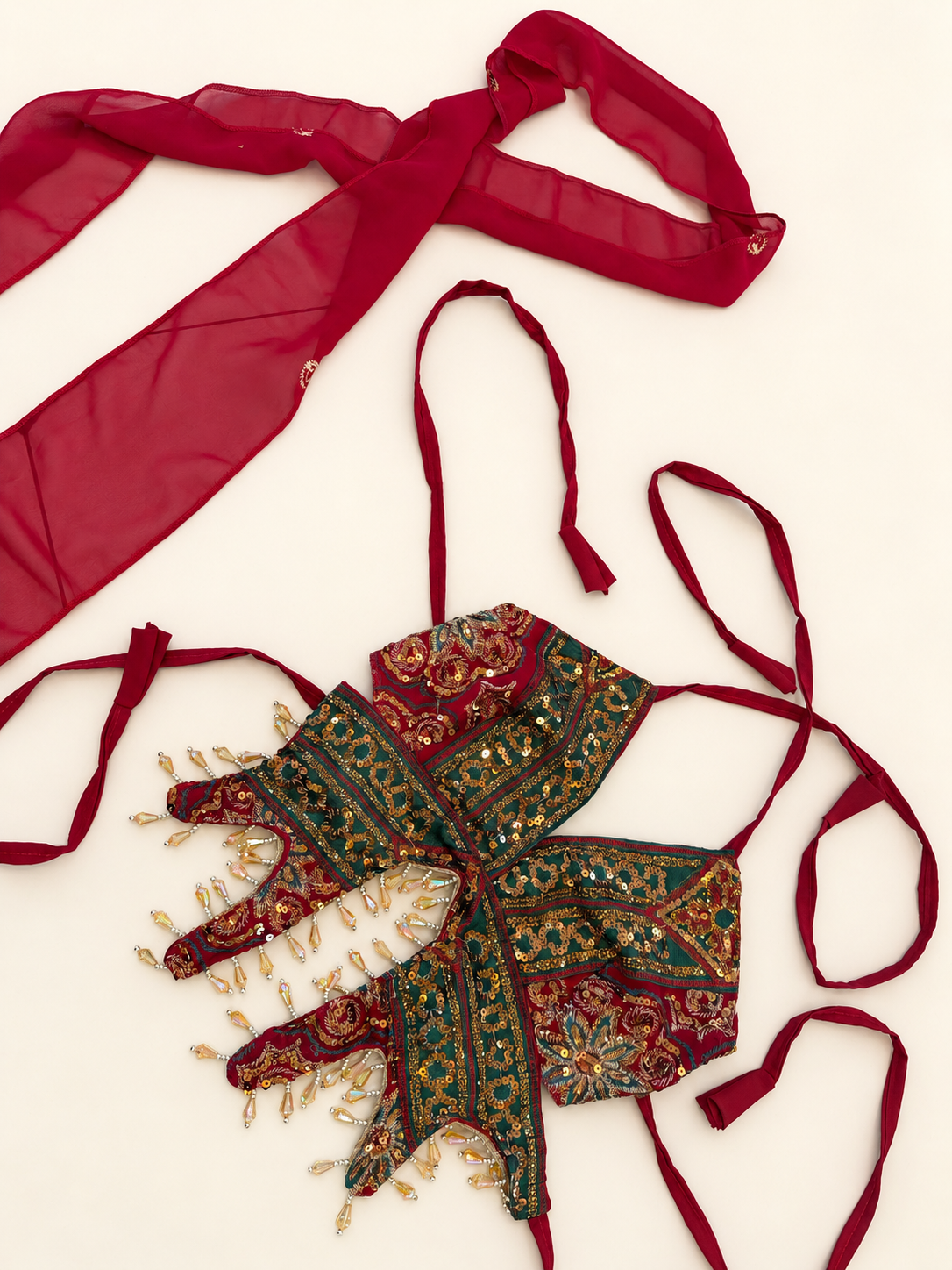 Royal Fire Butterfly Top — approved cleaned front with separate matching scarf