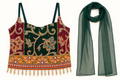 Ruby Emerald Rani — cleaned front with actual separate matching scarf, pending final human review