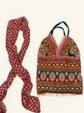 7 Chakra V-Neck Saree Top — approved cleaned front, rotated upright; one separate matching scarf