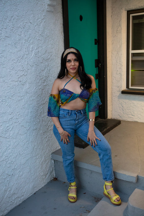 Blue Moonstone Aura Wrap Top