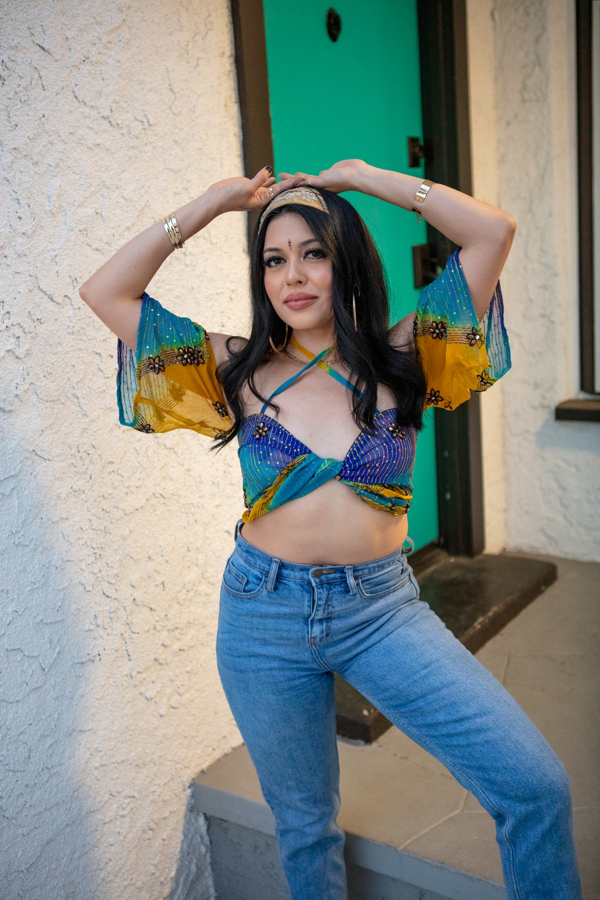 Blue Moonstone Aura Wrap Top