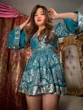 Load image into Gallery viewer, Turquoise Diamonds Babydoll Dress
