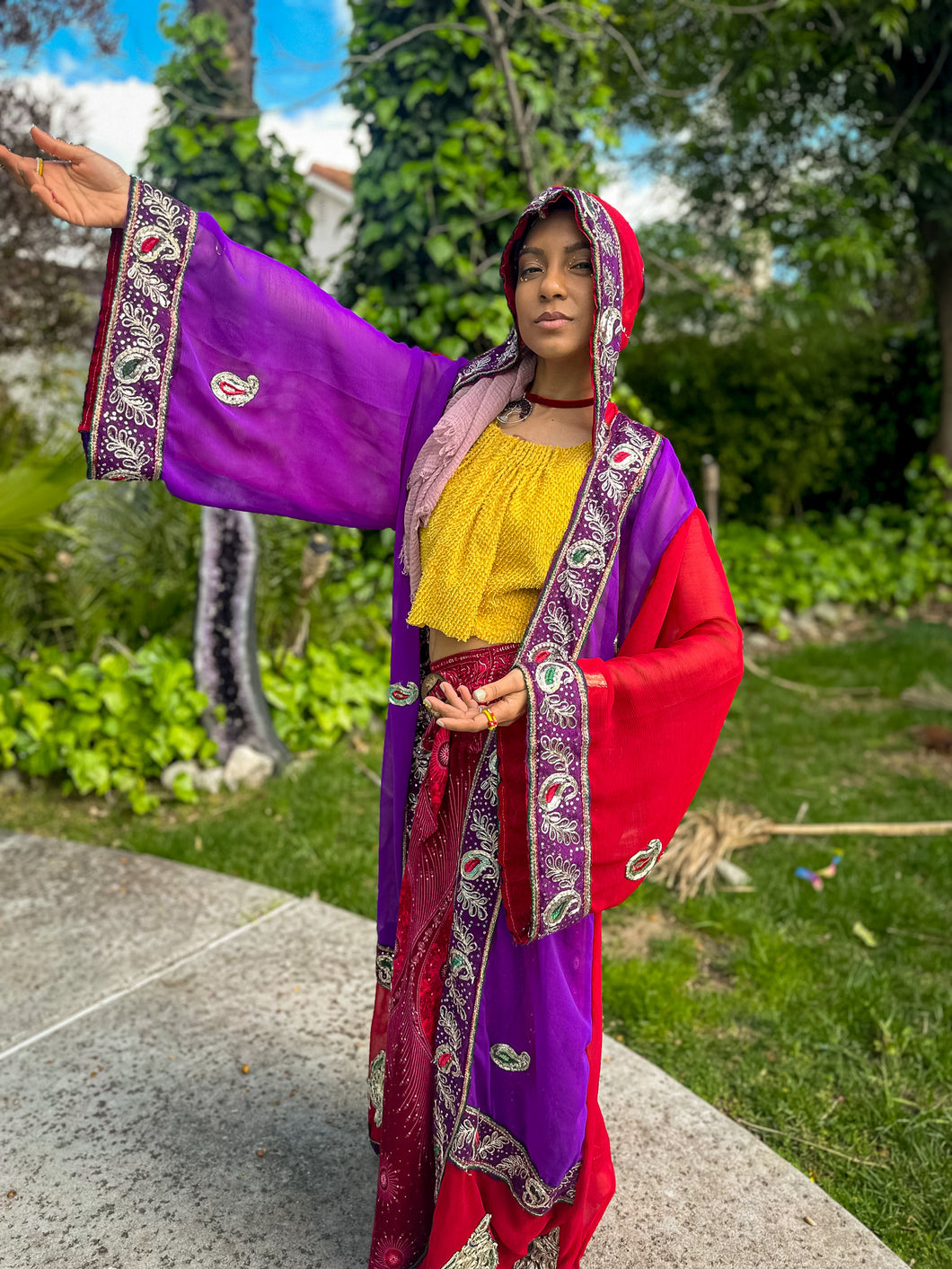 Amethyst Rose Hooded Kimono