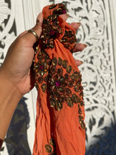 Load image into Gallery viewer, Orange Paradise Scrunchie Hair Tie
