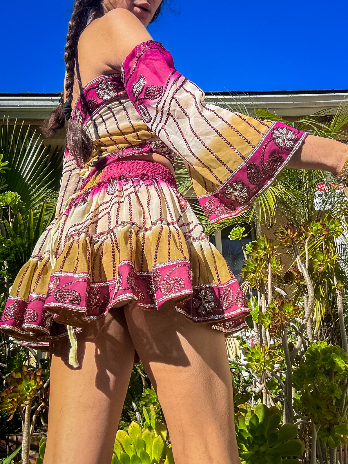 Bohemian Orchids Micro Mini Gehr Skirt Set