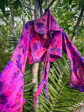 Load image into Gallery viewer, Violet Wildflower Wrap Top
